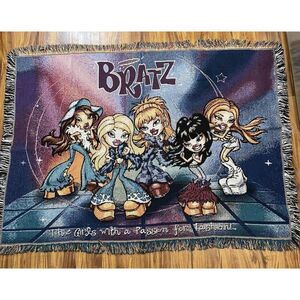 BRATZ Doll Woven Tapestry Throw Blanket 59X45 RARE Vintage Y2K‎